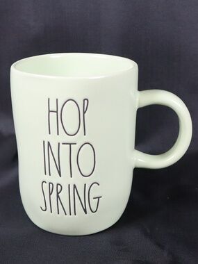 Rae Dunn "HOP INTO SPRING" Coffee Mug Green Artisan Collection by Magenta
